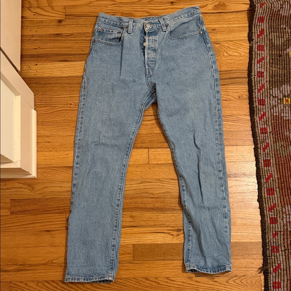 Levi's Light Blue Straight Leg Womens 501 Jeans